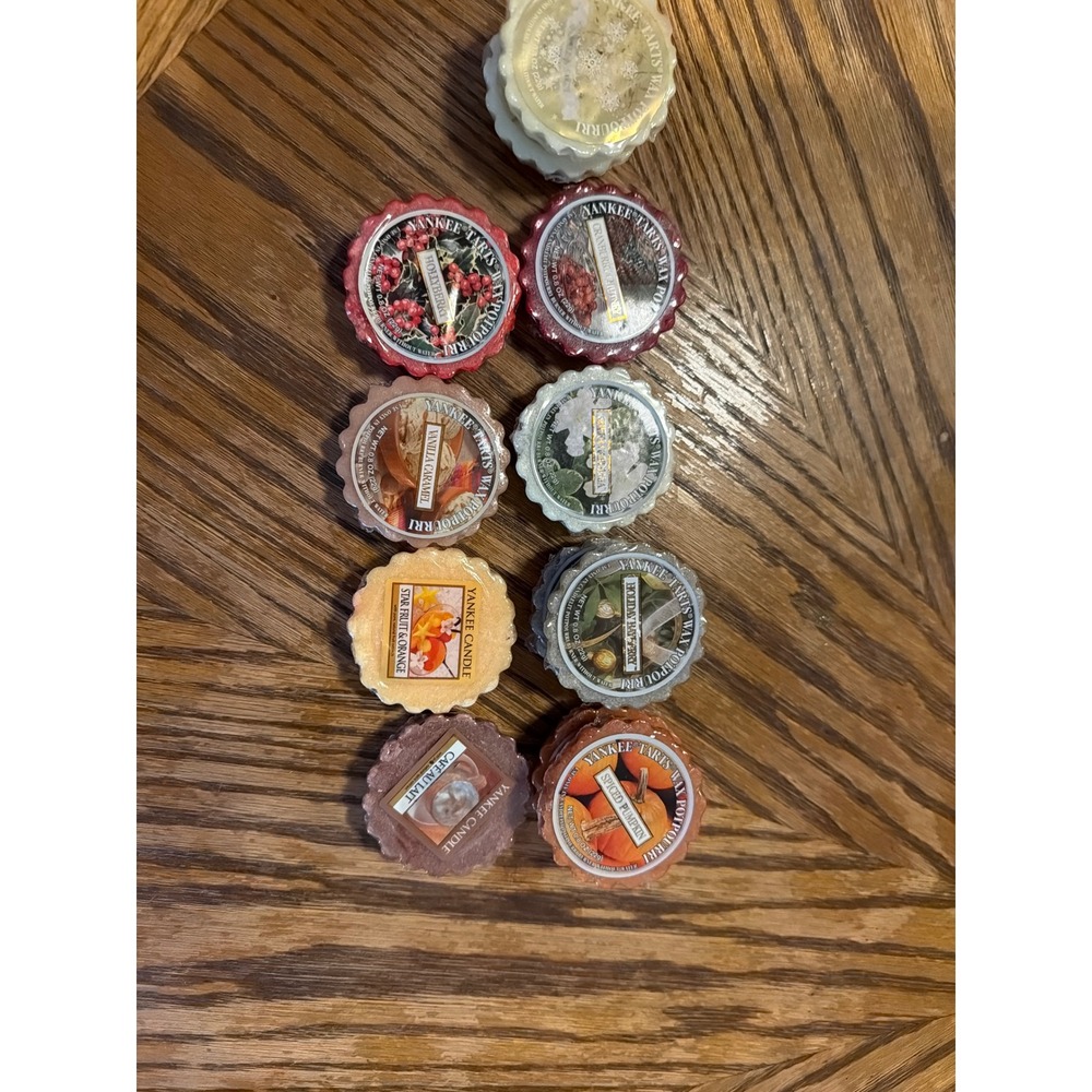 Yankee Candle Wax Melts Tarts Lot of 9 Spiced Pumpkin Holiday Bayberry Vintage